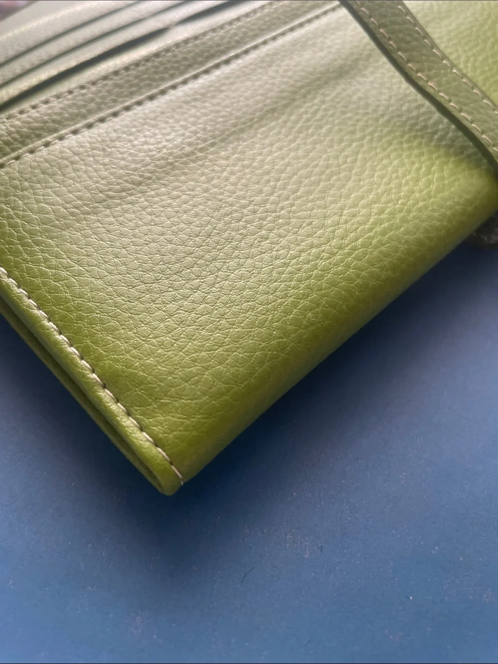 Hermes Lime Green Leather Long Wallet with H Tab